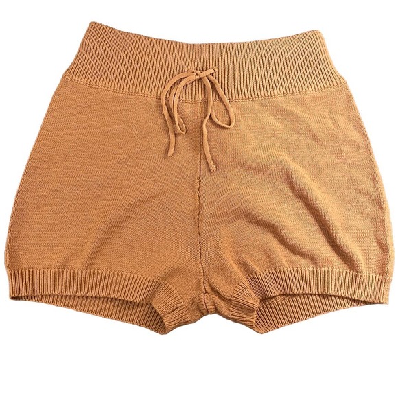 Urban Outfitters Pants - Urban Outfitters Lumiere Women's Slip-Into Knitted Brown Shorts SZ S